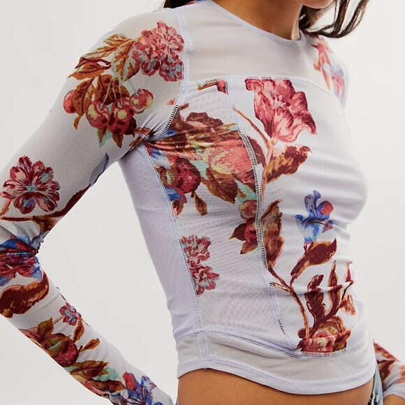 Free People Tops - Free People Betty's Garden Top Rain Mist (S) - NWT